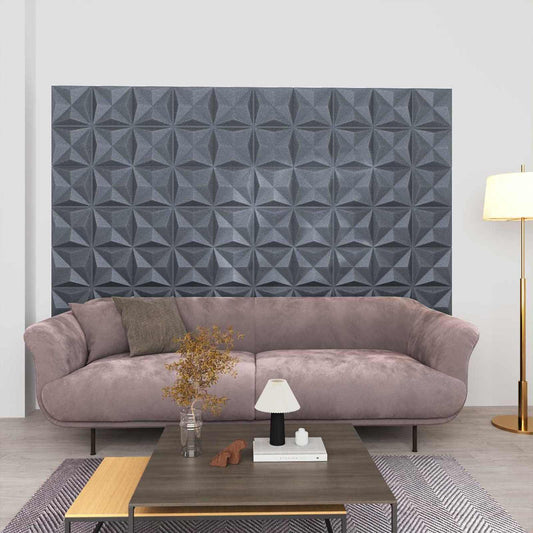 vidaXL Πάνελ τοίχου 48 pcs Οριγκάμι Γκρι 50 x 50 cm Φελιζόλ XPS