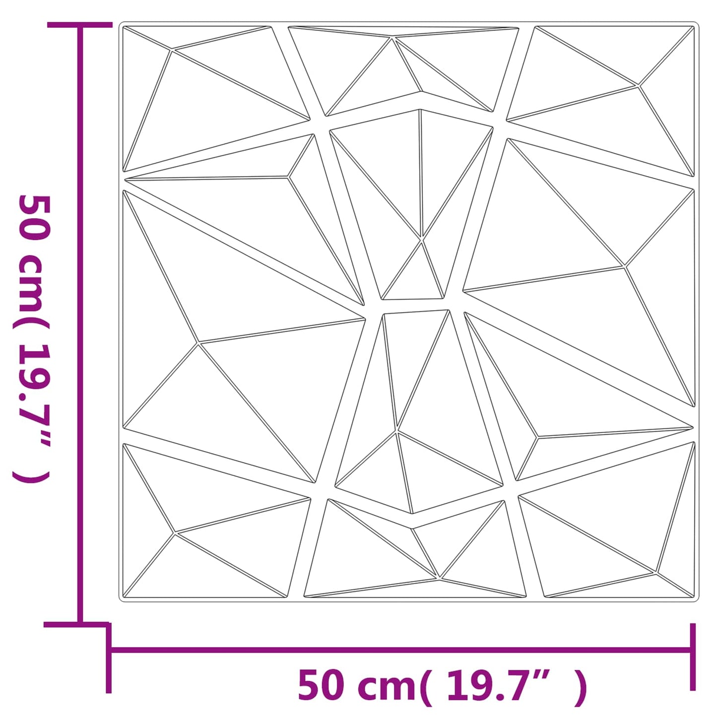 vidaXL Πάνελ τοίχου 24 pcs Σκυρόχρωμο Γκρι 50 x 50 cm Φελιζόλ XPS