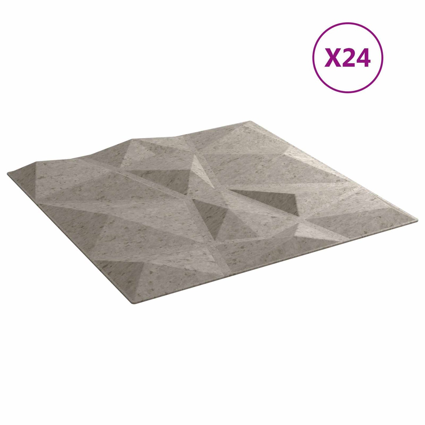 vidaXL Πάνελ τοίχου 24 pcs Σκυρόχρωμο Γκρι 50 x 50 cm Φελιζόλ XPS