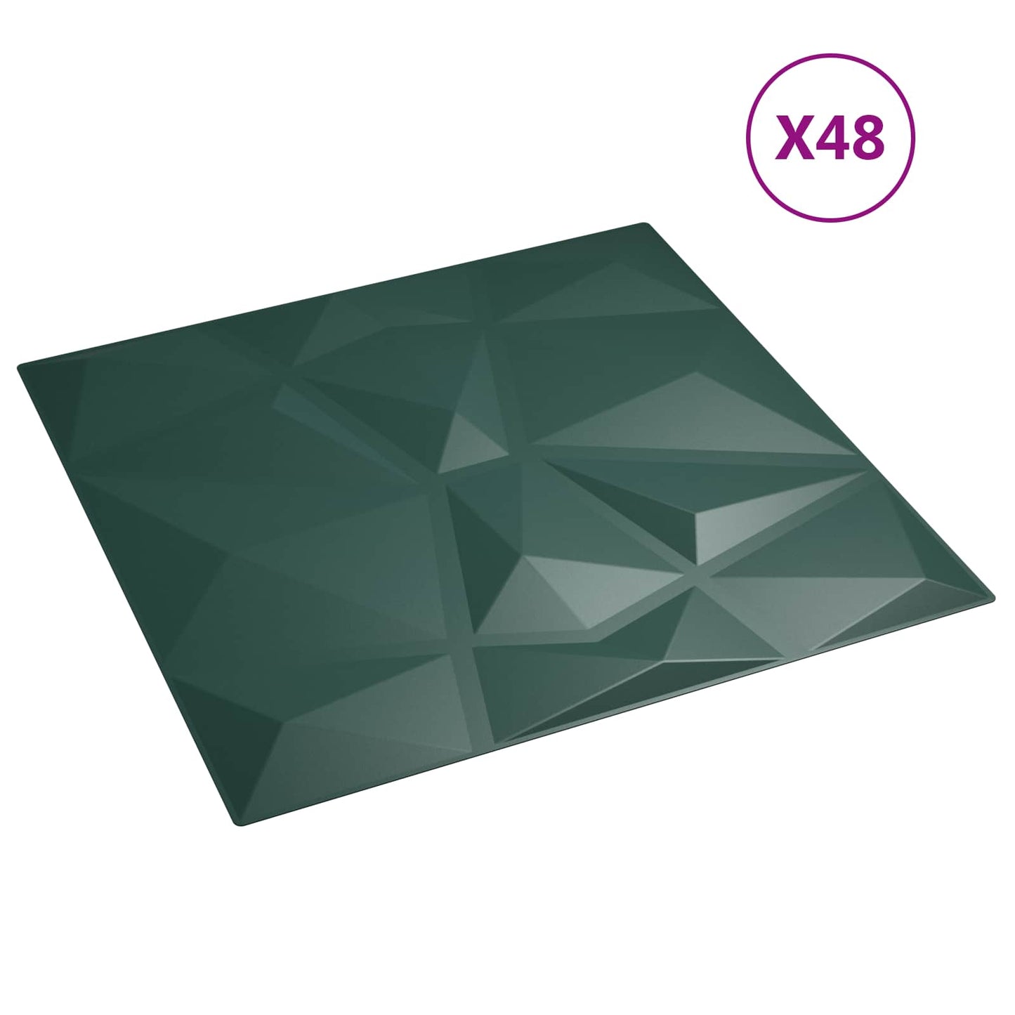 vidaXL Πάνελ τοίχου 48 pcs Πράσινο 50 x 50 cm Φελιζόλ XPS