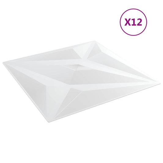 vidaXL Πάνελ τοίχου Αστέρι 12 pcs Άσπρο Αστέρι 50 x 50 cm Φελιζόλ XPS