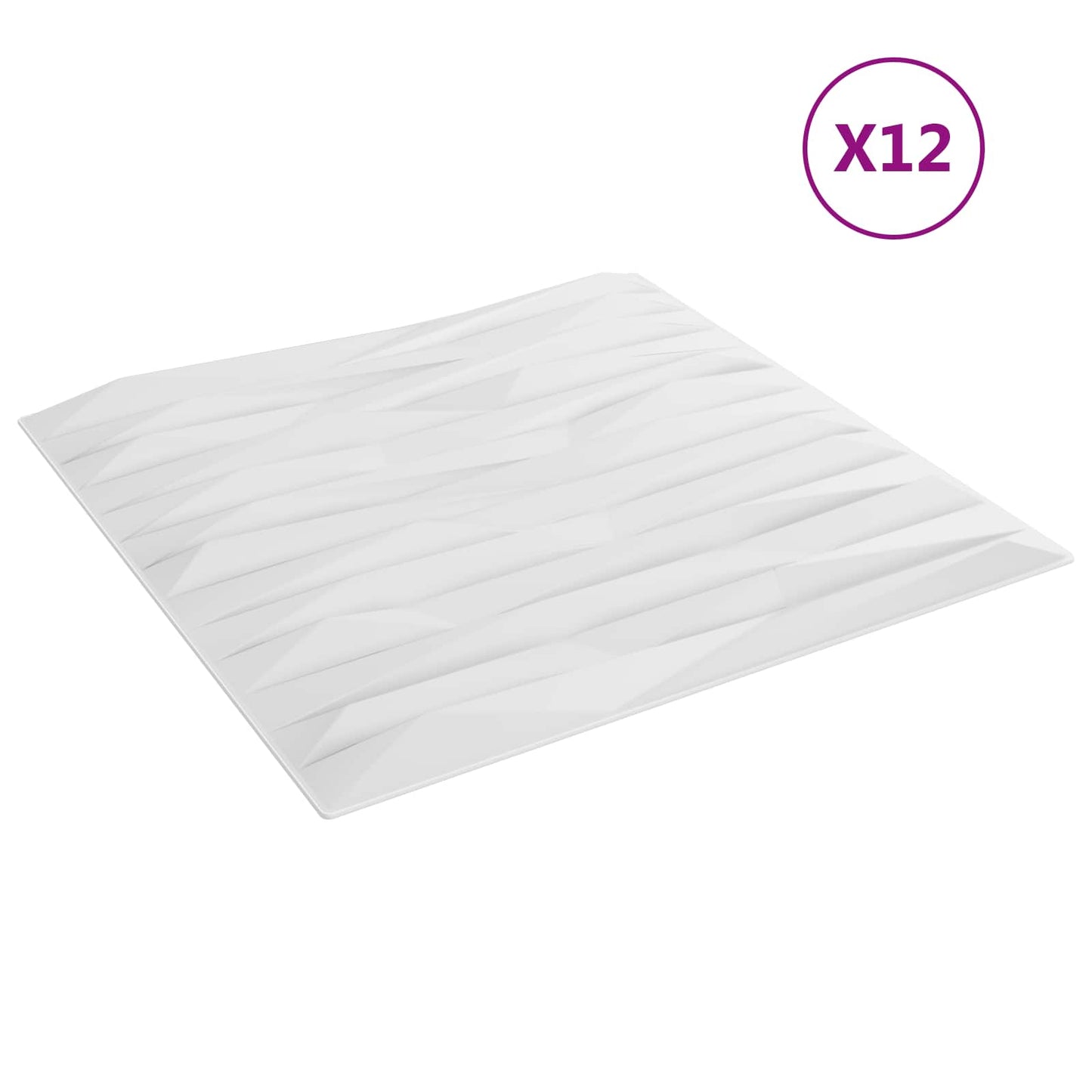 vidaXL Πάνελ τοίχου 12 pcs Άσπρη Πέτρα 50 x 50 cm Φελιζόλ XPS