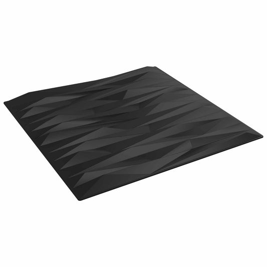 vidaXL Πάνελ τοίχου 12 pcs Μαύρη Πέτρα 50 x 50 cm Φελιζόλ XPS