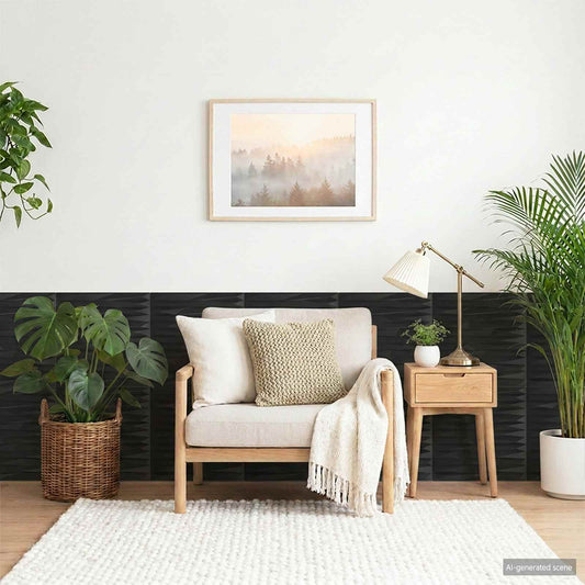 vidaXL Πάνελ τοίχου 24 τμχ. 50 x 50 cm Μαύρη Πέτρα Φελιζόλ XPS