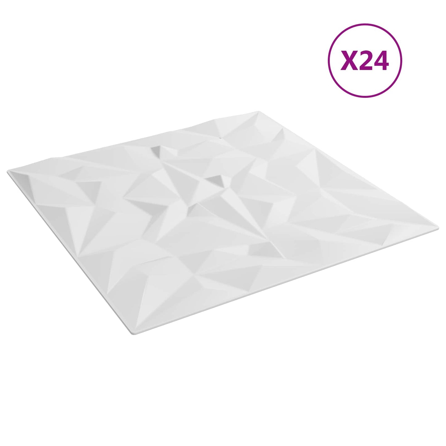 vidaXL Πάνελ τοίχου 24 pcs Λευκός 50 x 50 cm Φελιζόλ XPS