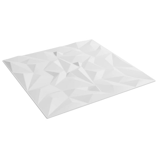 vidaXL Πάνελ τοίχου 48 pcs Λευκός 50 x 50 cm Φελιζόλ XPS