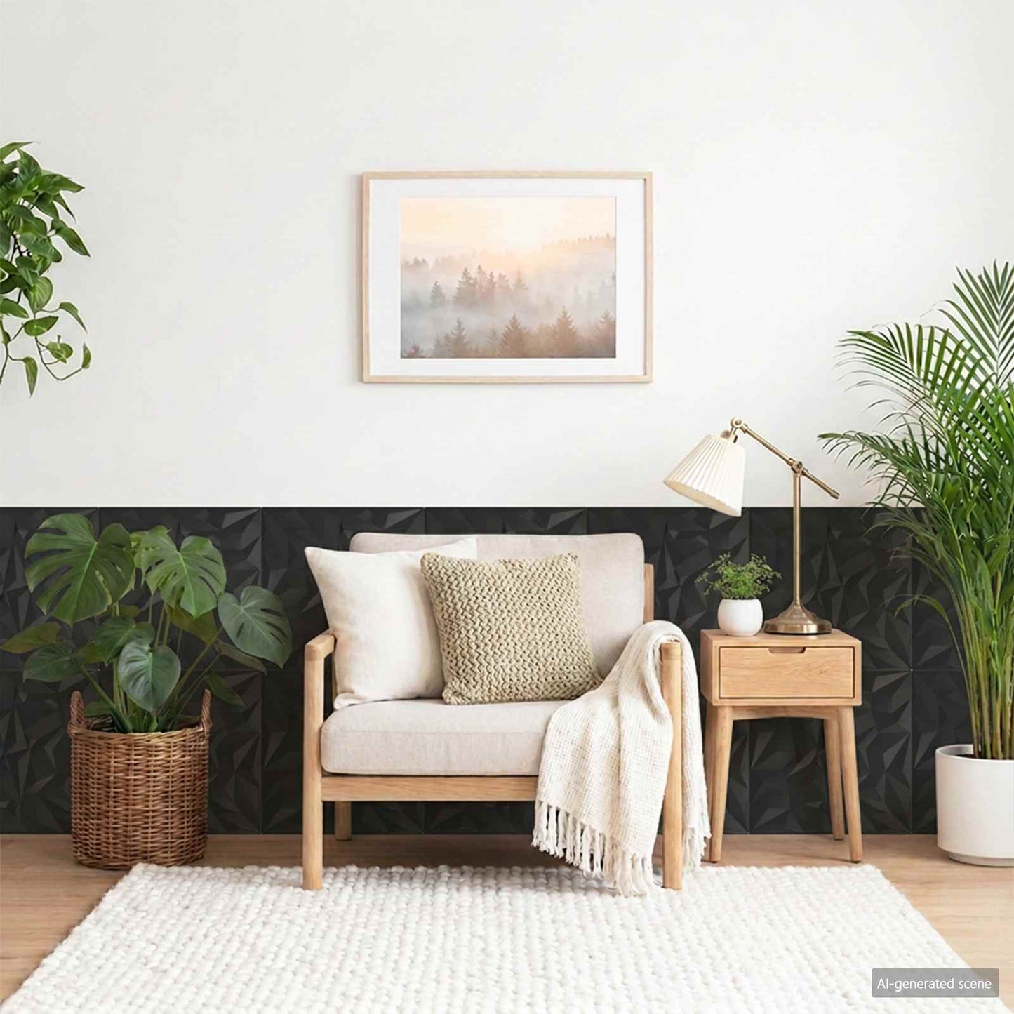 vidaXL Πάνελ τοίχου 12 pcs Μαύρο 50 x 50 cm Φελιζόλ XPS