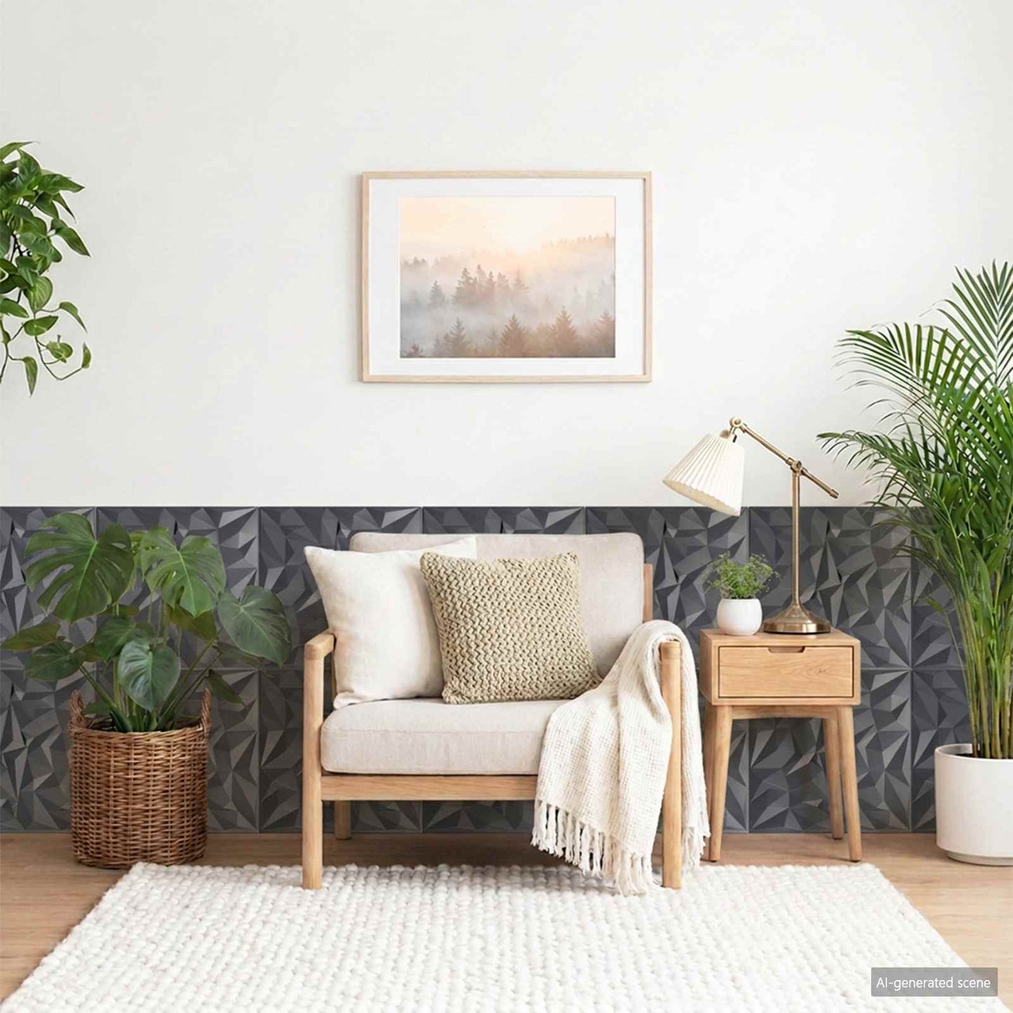 vidaXL Πάνελ τοίχου 48 τμχ. 50 x 50 cm Αμέθυστος Γκρι Φελιζόλ XPS