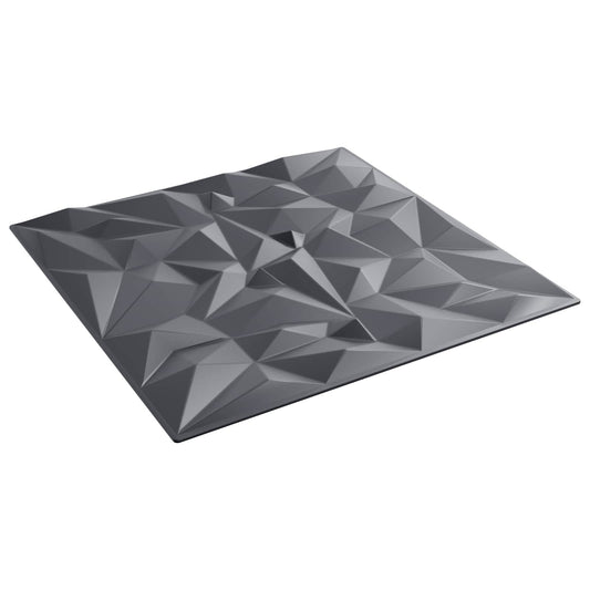 vidaXL Πάνελ τοίχου 48 pcs Αμέθυστος Γκρι 50 x 50 cm Φελιζόλ XPS