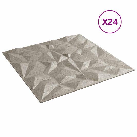 vidaXL Πάνελ τοίχου 24 pcs Αμέθυστος Μπετόν 50 x 50 cm Φελιζόλ XPS