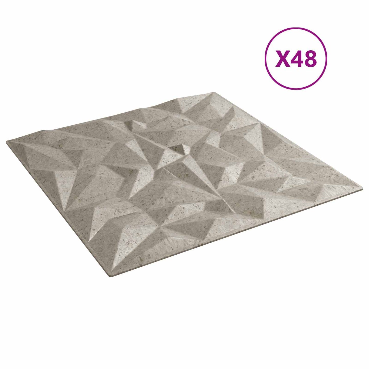 vidaXL Πάνελ τοίχου 48 pcs Αμέθυστος Μπετόν 50 x 50 cm Φελιζόλ XPS