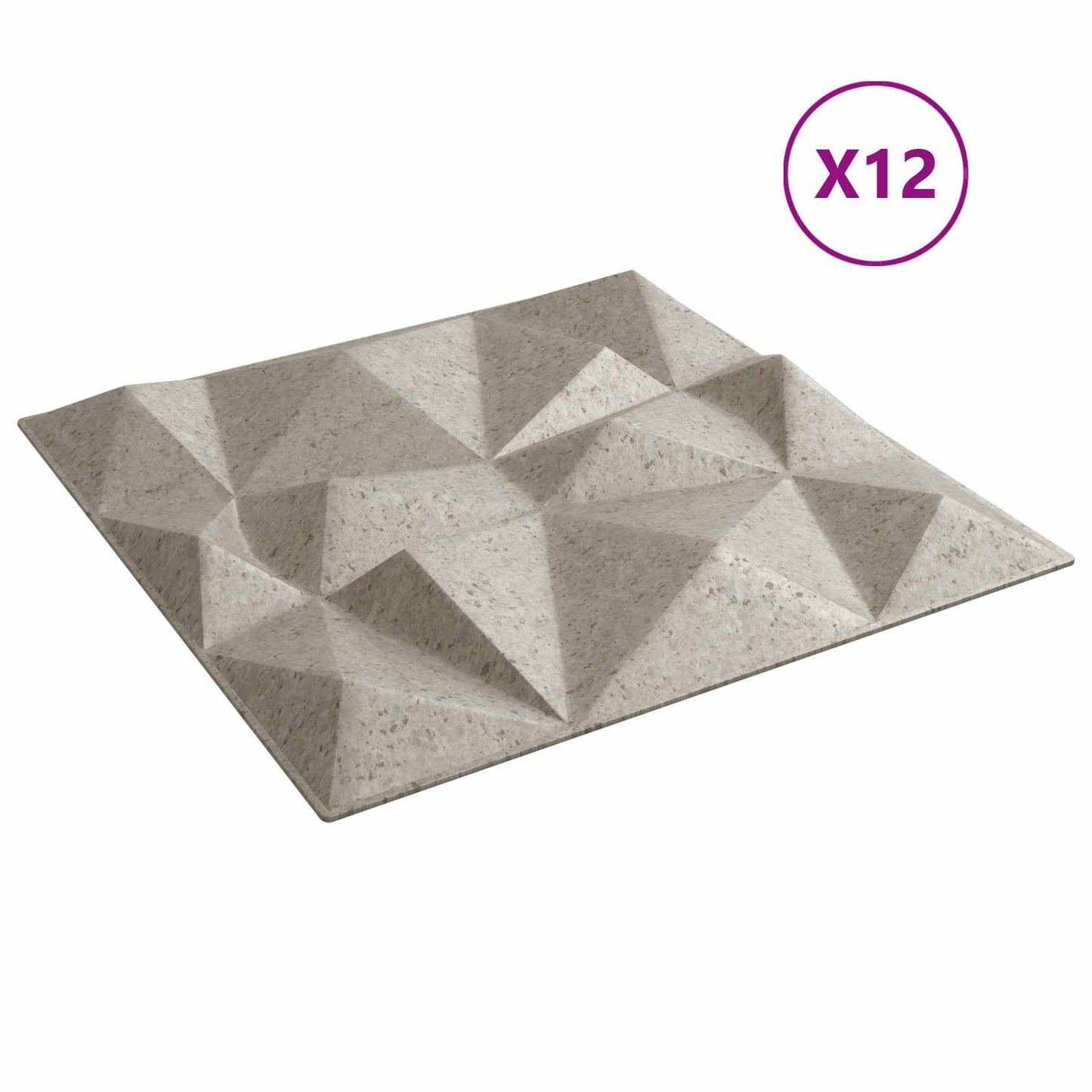 vidaXL Πάνελ τοίχου 12 pcs Διαμάντι Μπετόν 50 x 50 cm Φελιζόλ XPS