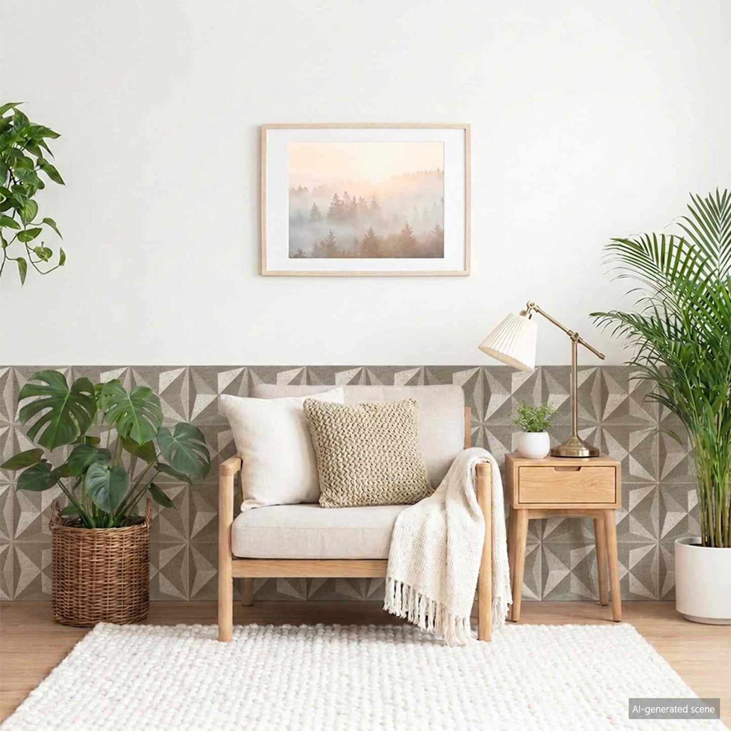 vidaXL Πάνελ τοίχου 24 τμχ. 50 x 50 cm Οριγκάμι Μπετόν Φελιζόλ XPS