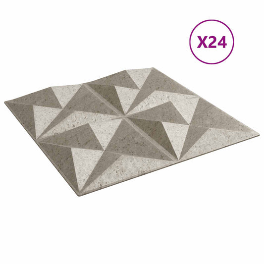 vidaXL Πάνελ τοίχου 24 pcs Οριγκάμι Μπετόν 50 x 50 cm Φελιζόλ XPS