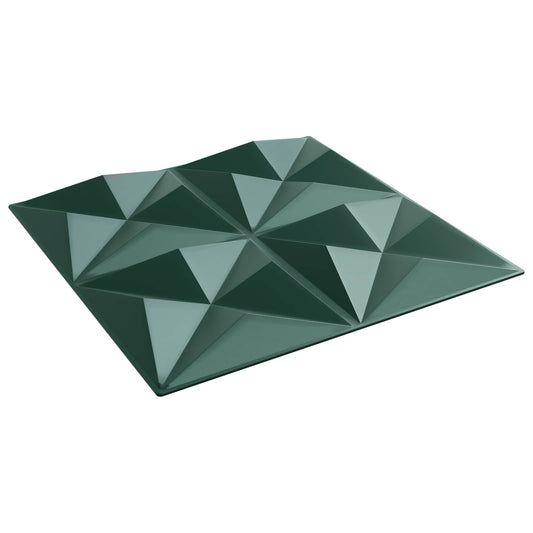 vidaXL Πάνελ τοίχου 24 pcs Οριγκάμι Πράσινο 50 x 50 cm Φελιζόλ XPS