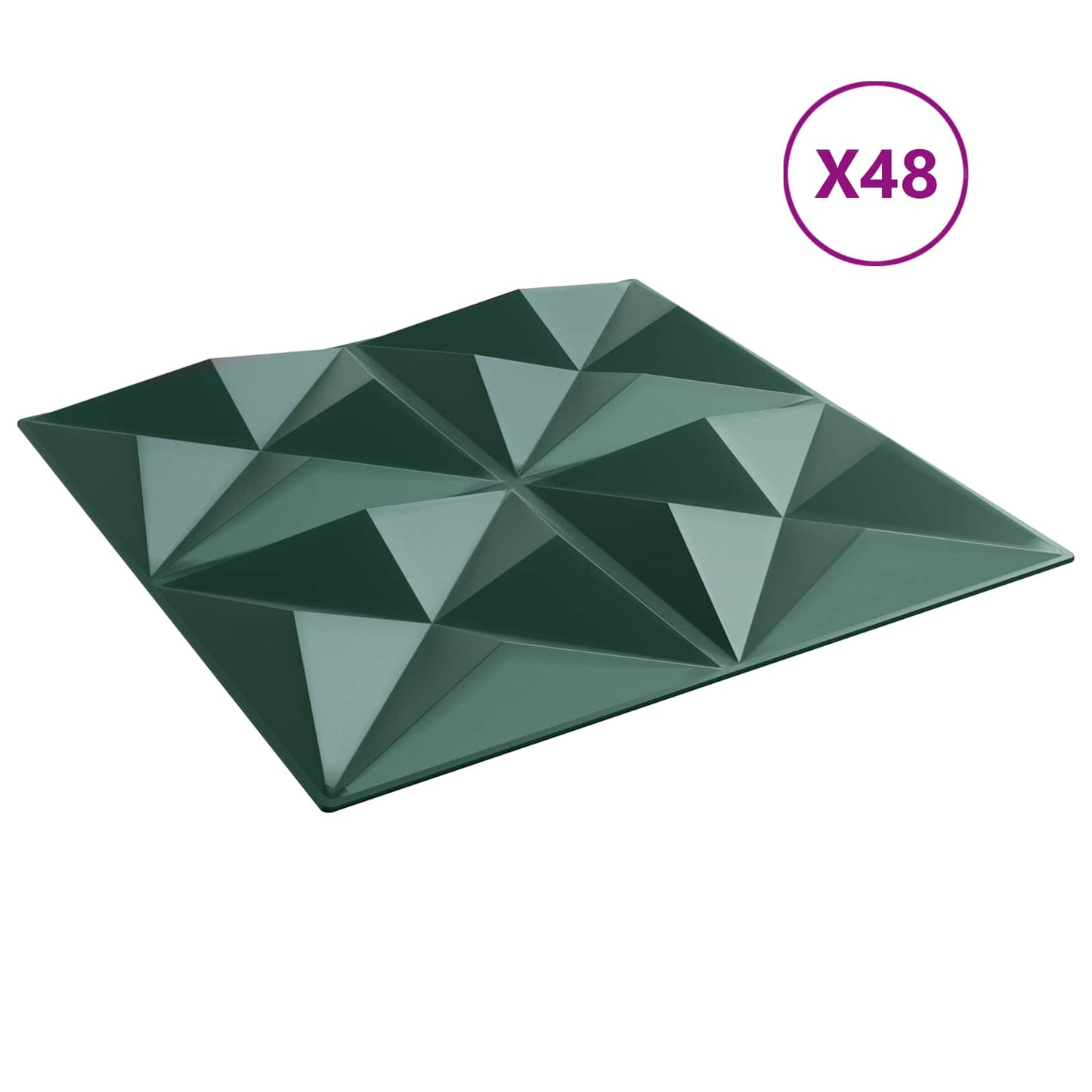 vidaXL Πάνελ τοίχου 48 pcs Οριγκάμι Πράσινο 50 x 50 cm Φελιζόλ XPS