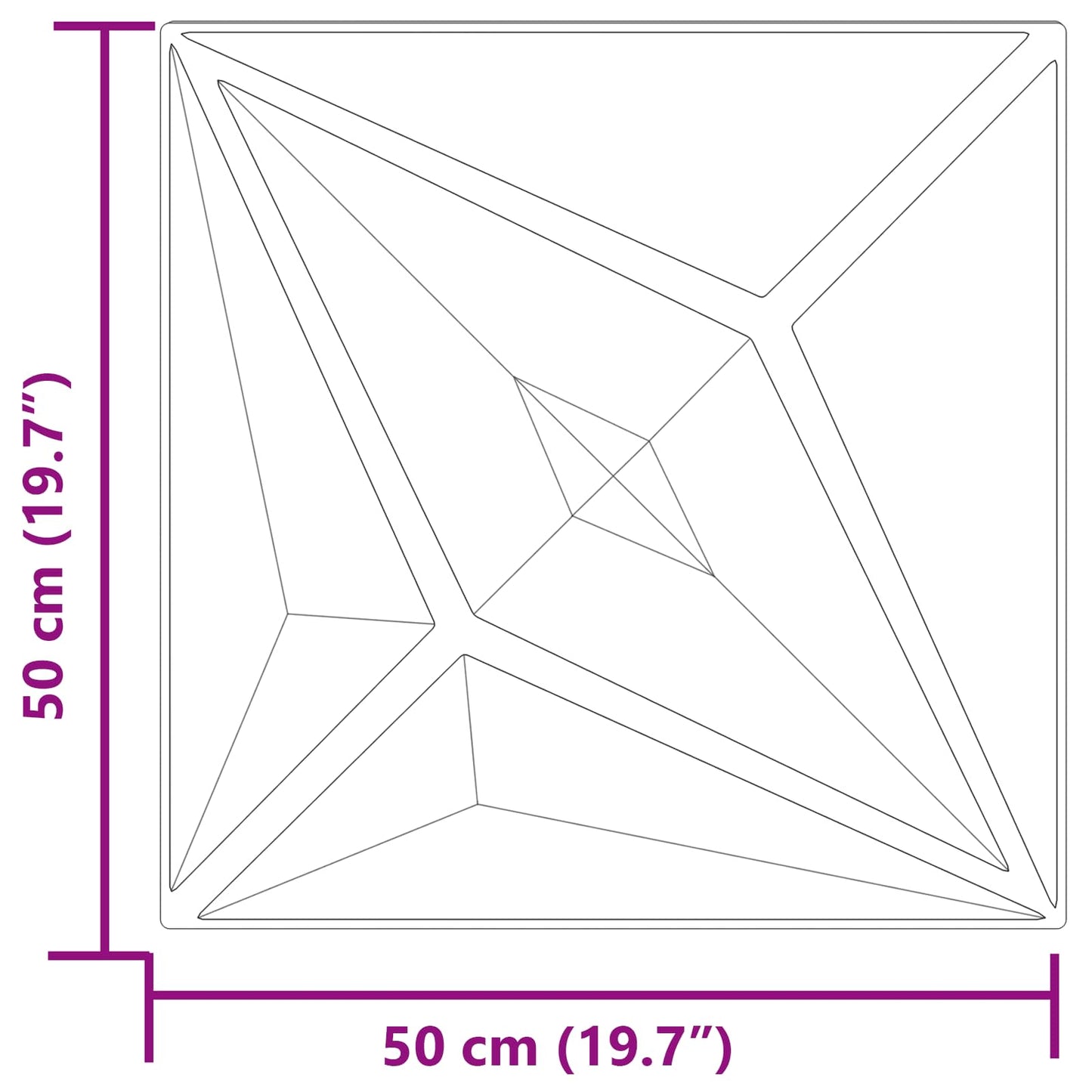 vidaXL Πάνελ τοίχου Αστέρι 48 pcs Αστέρι Γκρι 50 x 50 cm Φελιζόλ XPS