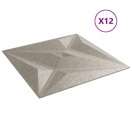 vidaXL Πάνελ τοίχου Αστέρι 12 pcs Αστέρι Μπετόν 50 x 50 cm Φελιζόλ XPS