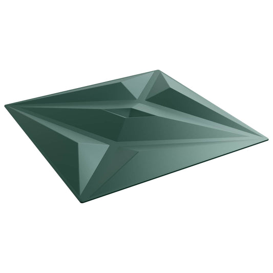 vidaXL Πάνελ τοίχου 12 pcs Αστέρι Πράσινο 50 x 50 cm Φελιζόλ XPS