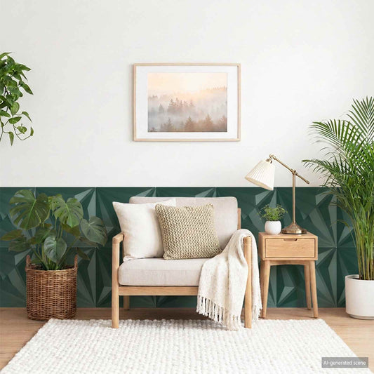 vidaXL Πάνελ τοίχου 48 τμχ. 50 x 50 cm Αστέρι Πράσινο Φελιζόλ XPS