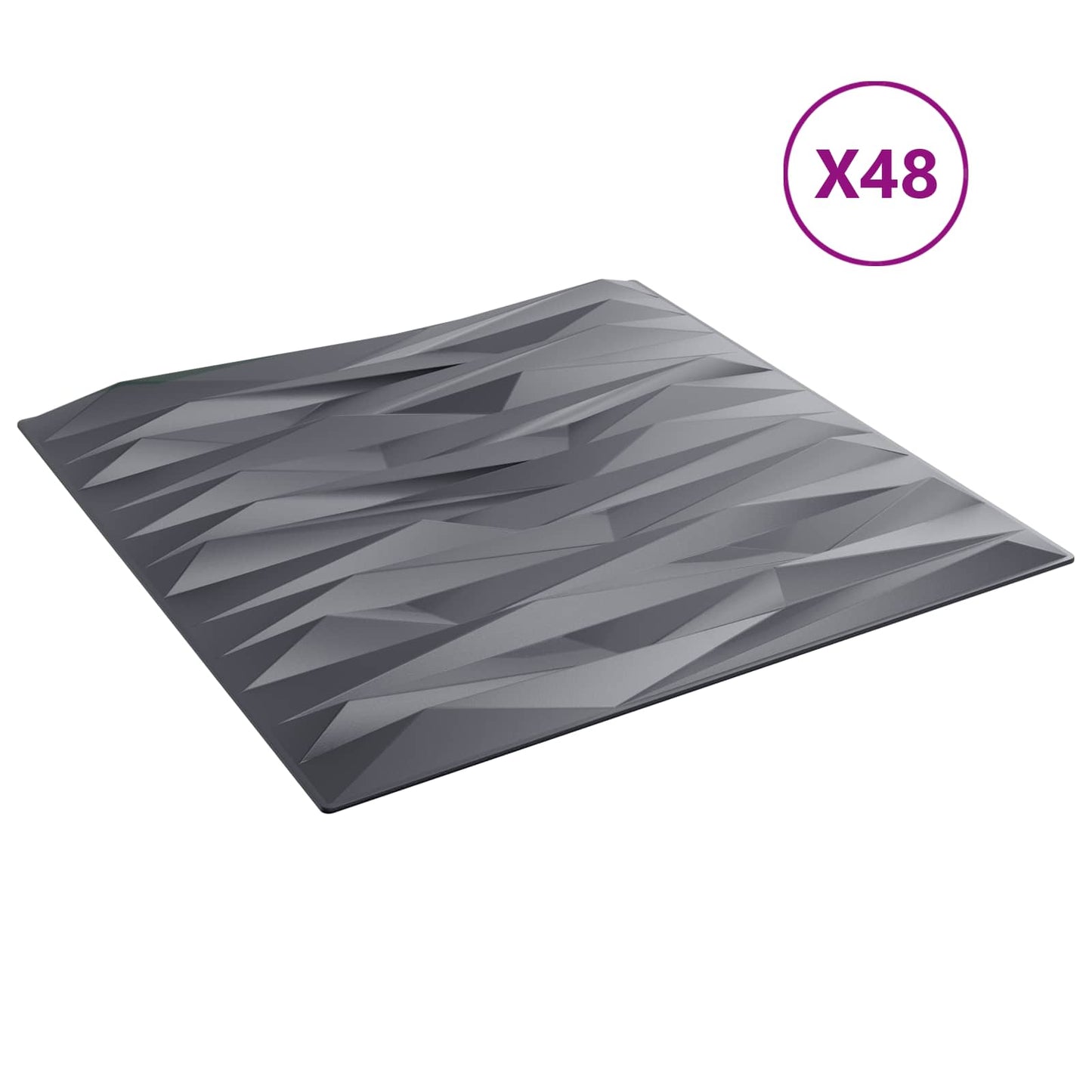 vidaXL Πάνελ τοίχου 48 pcs Γκρίζο Πέτρες 50 x 50 cm Φελιζόλ XPS