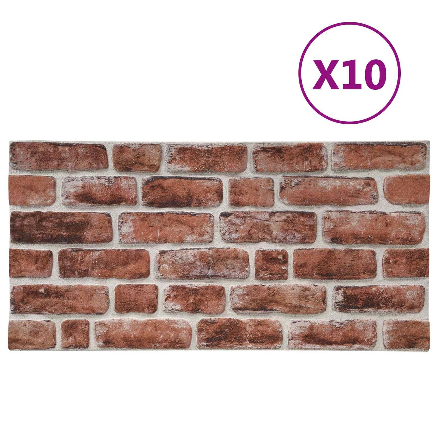 vidaXL Πάνελ τοίχου 10 pcs Σκούρο Καφέ και Λευκό 100 x 50 cm Αφρός EPS