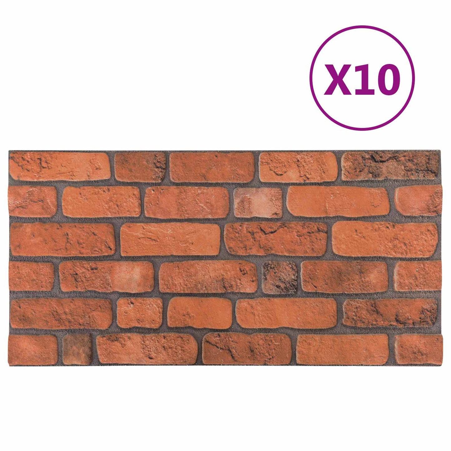 vidaXL Πάνελ τοίχου 10 pcs Τερακότα 100 x 50 cm Αφρός EPS