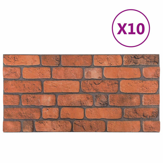 vidaXL Πάνελ τοίχου 10 pcs Τερακότα 100 x 50 cm Αφρός EPS