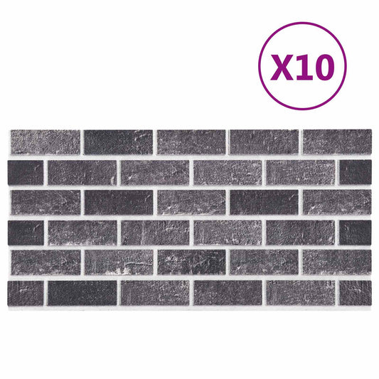 vidaXL Πάνελ τοίχου 10 pcs Μαύρο και Γκρι 100 x 50 cm Αφρός EPS