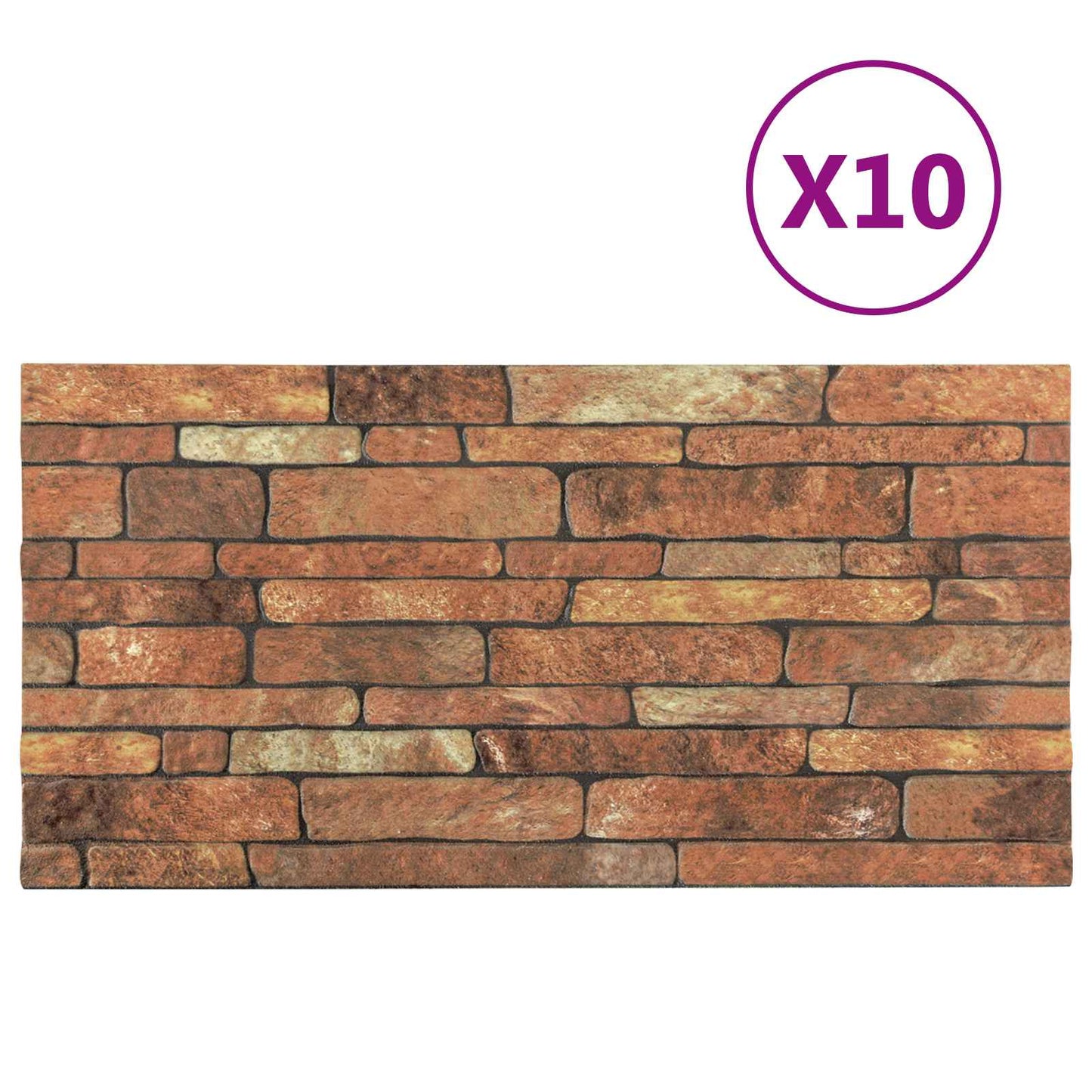 vidaXL Πάνελ τοίχου 10 pcs Καφέ και Λευκό 100 x 50 cm Αφρός EPS