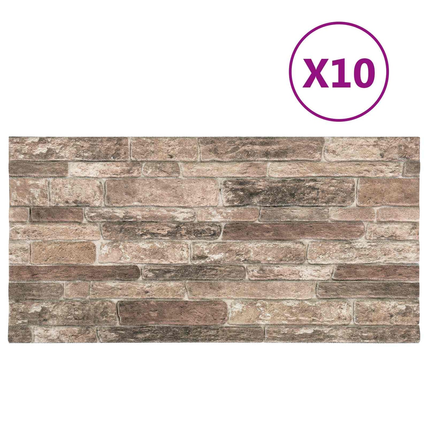 vidaXL Πάνελ τοίχου 10 pcs Πολύχρωμο 100 x 50 cm Αφρός EPS