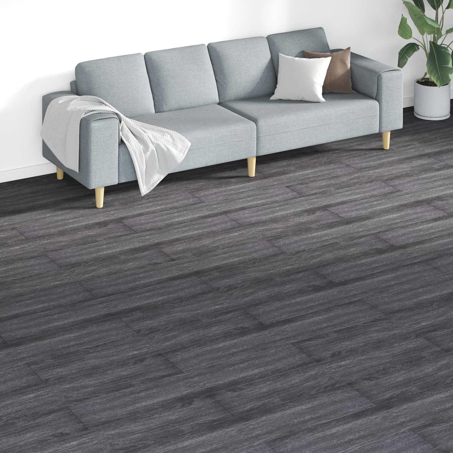 vidaXL Πλάκες Δαπέδου Μαύρο και Λευκό 5,26 τ.μ. 18 τεμ. PVC