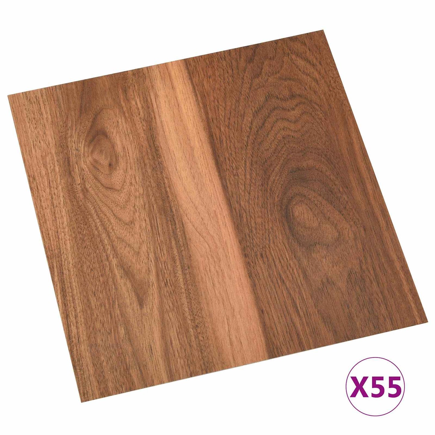vidaXL Πλάκες Δαπέδου Σκούρο ξύλο 5,11 τ.μ. 55 τεμ. PVC