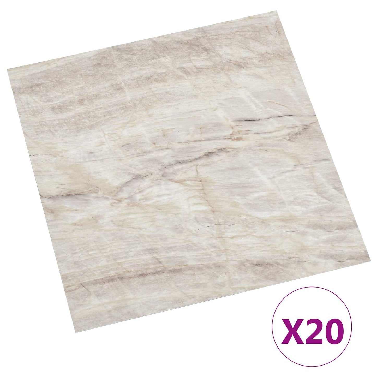 vidaXL Αυτοκόλλητα Πλάκες Δαπέδου Μπεζ 30,5 x 30,5 εκ 20 τεμ. PVC