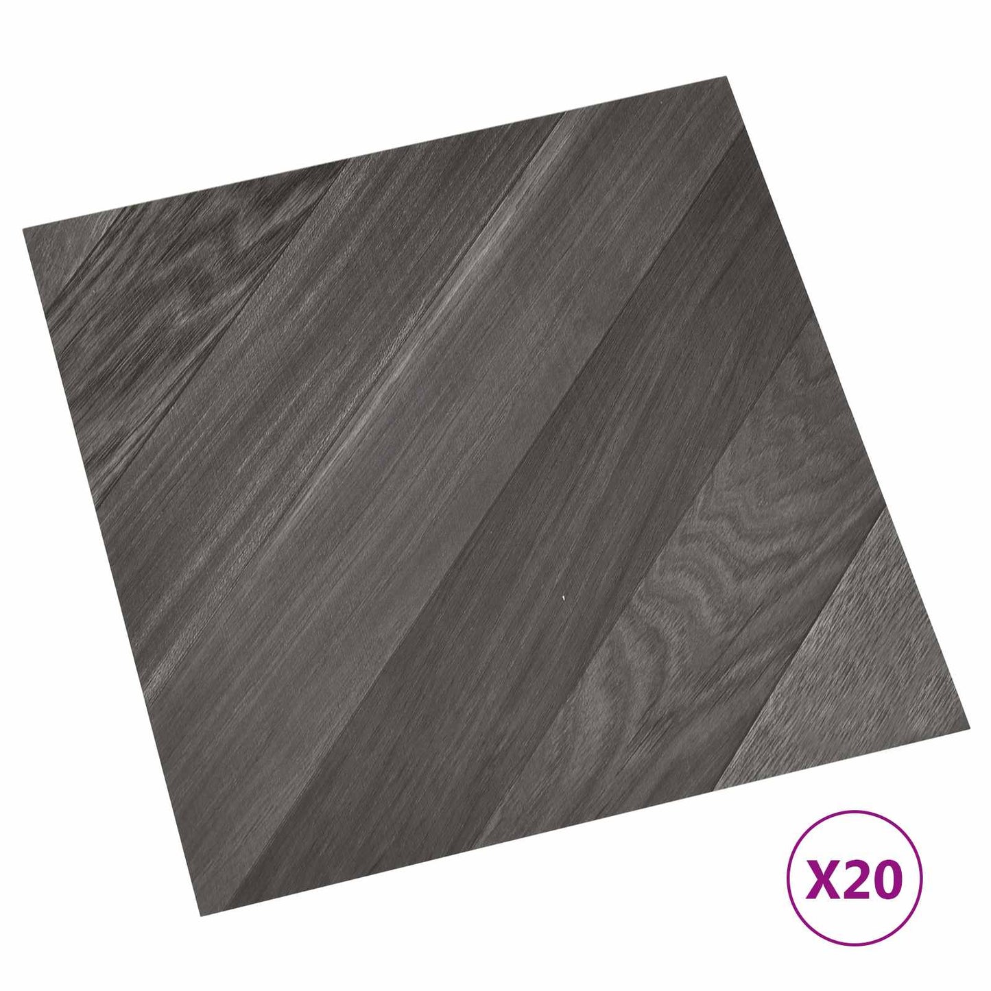 vidaXL Αυτοκόλλητα Πλάκες Δαπέδου Ριγέ Γκρι 30,5 x 30,5 εκ 20 τεμ. PVC