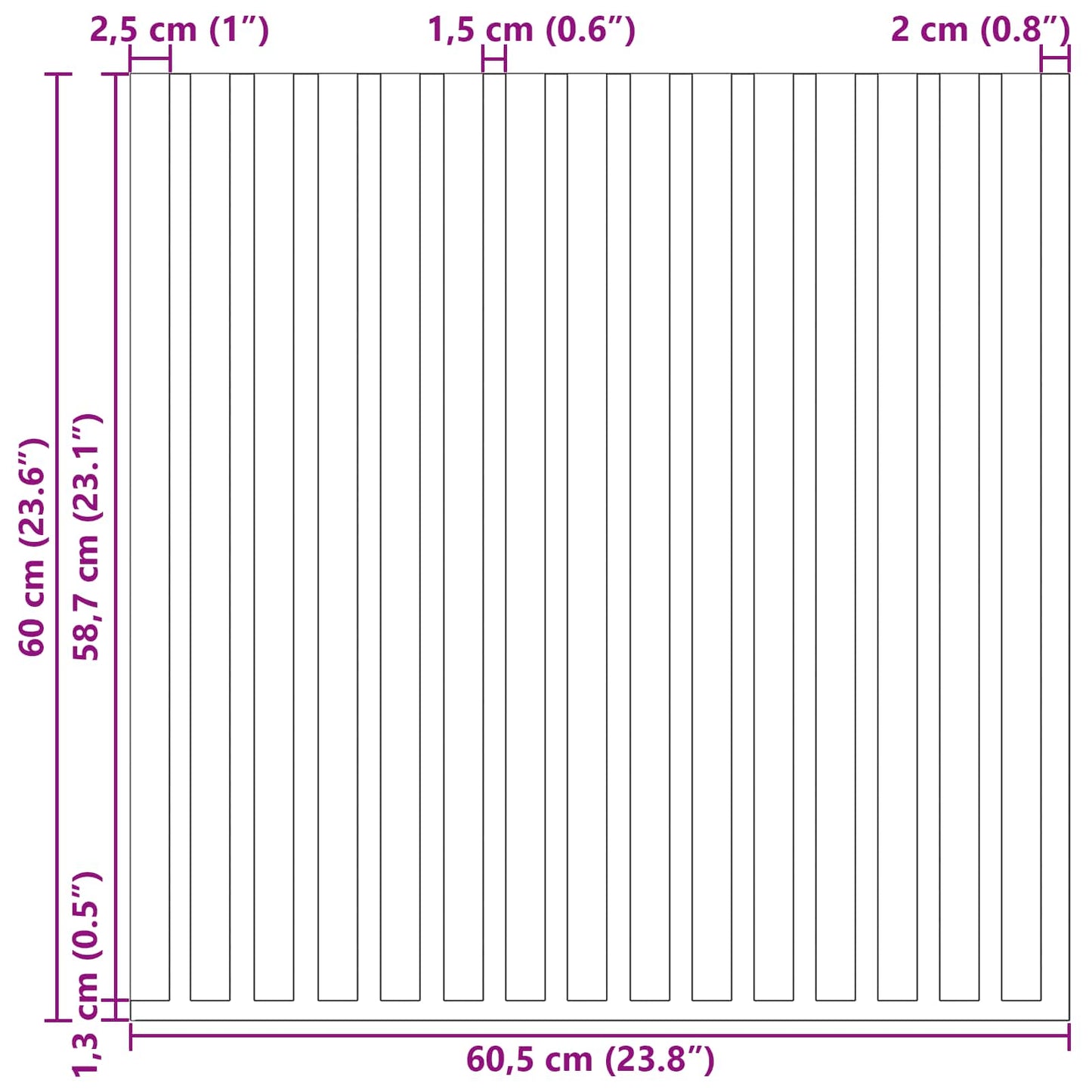 vidaXL Πάνελ τοίχου 2 pcs Καφέ 60,5 x 60 εκ.