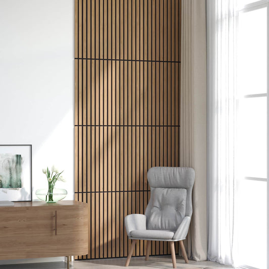 vidaXL Πάνελ τοίχου 8 pcs Φυσικό 60,5 x 60 εκ.