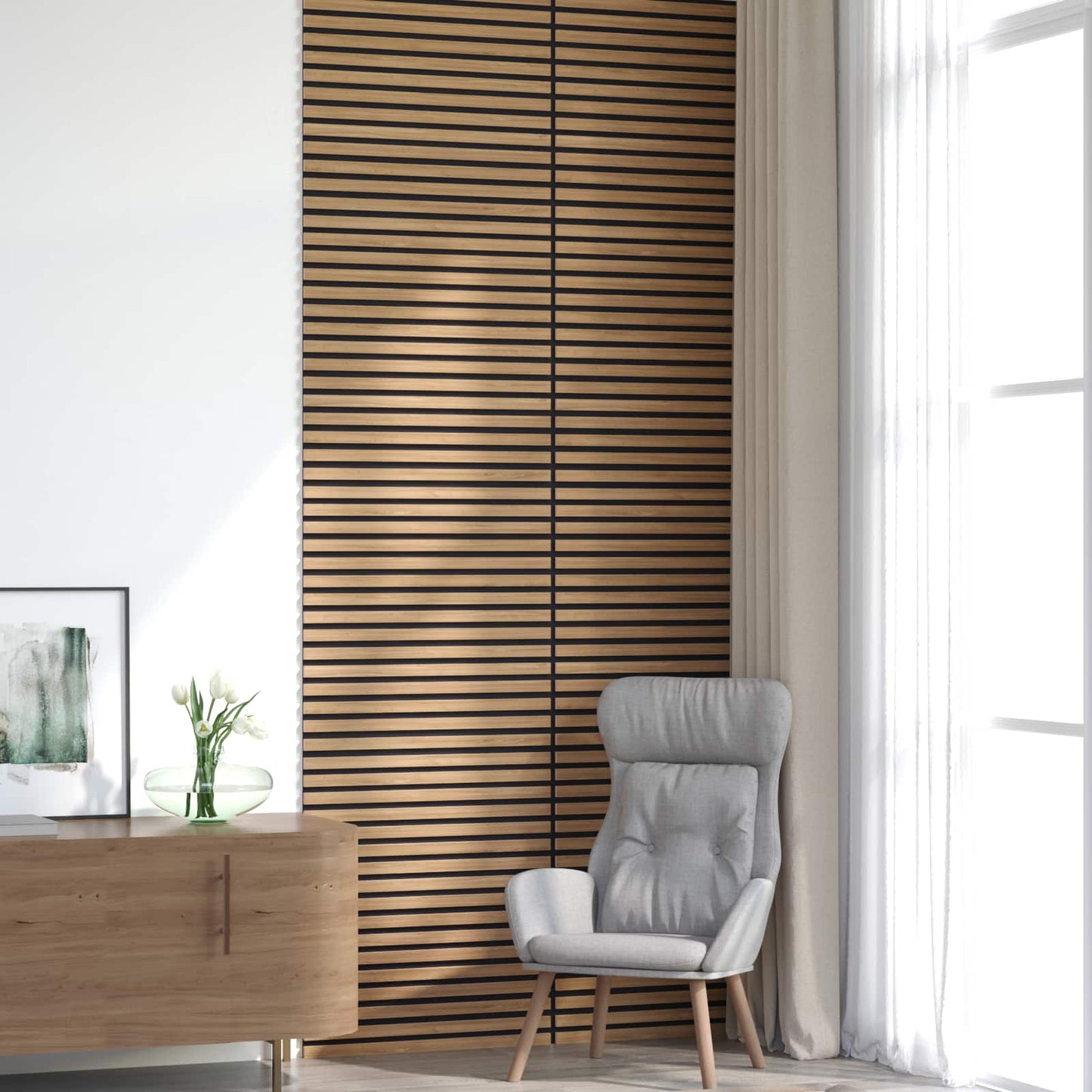 vidaXL Πάνελ τοίχου 8 pcs Φυσικό 60,5 x 60 εκ.