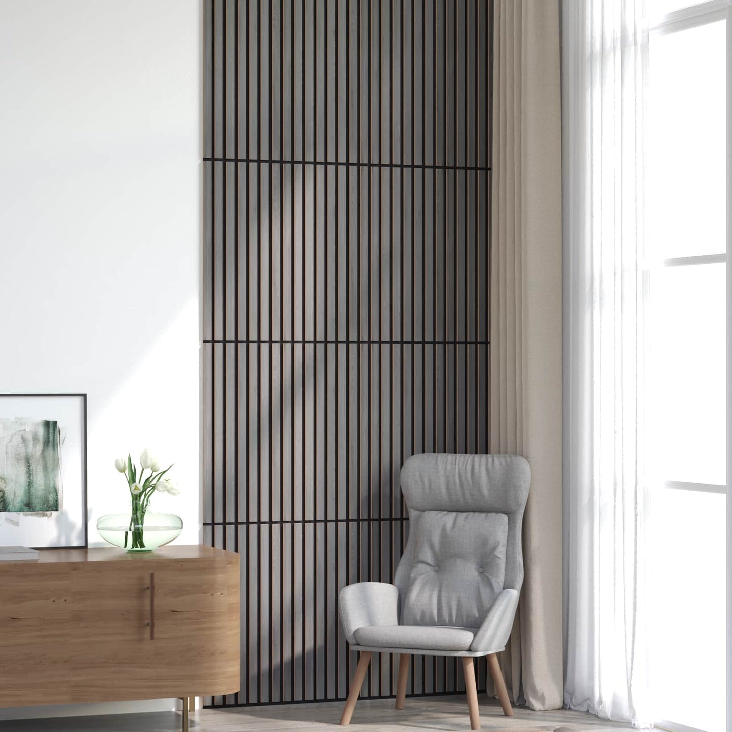 vidaXL Πάνελ τοίχου 8 pcs Γκρι 60,5 x 60 εκ.