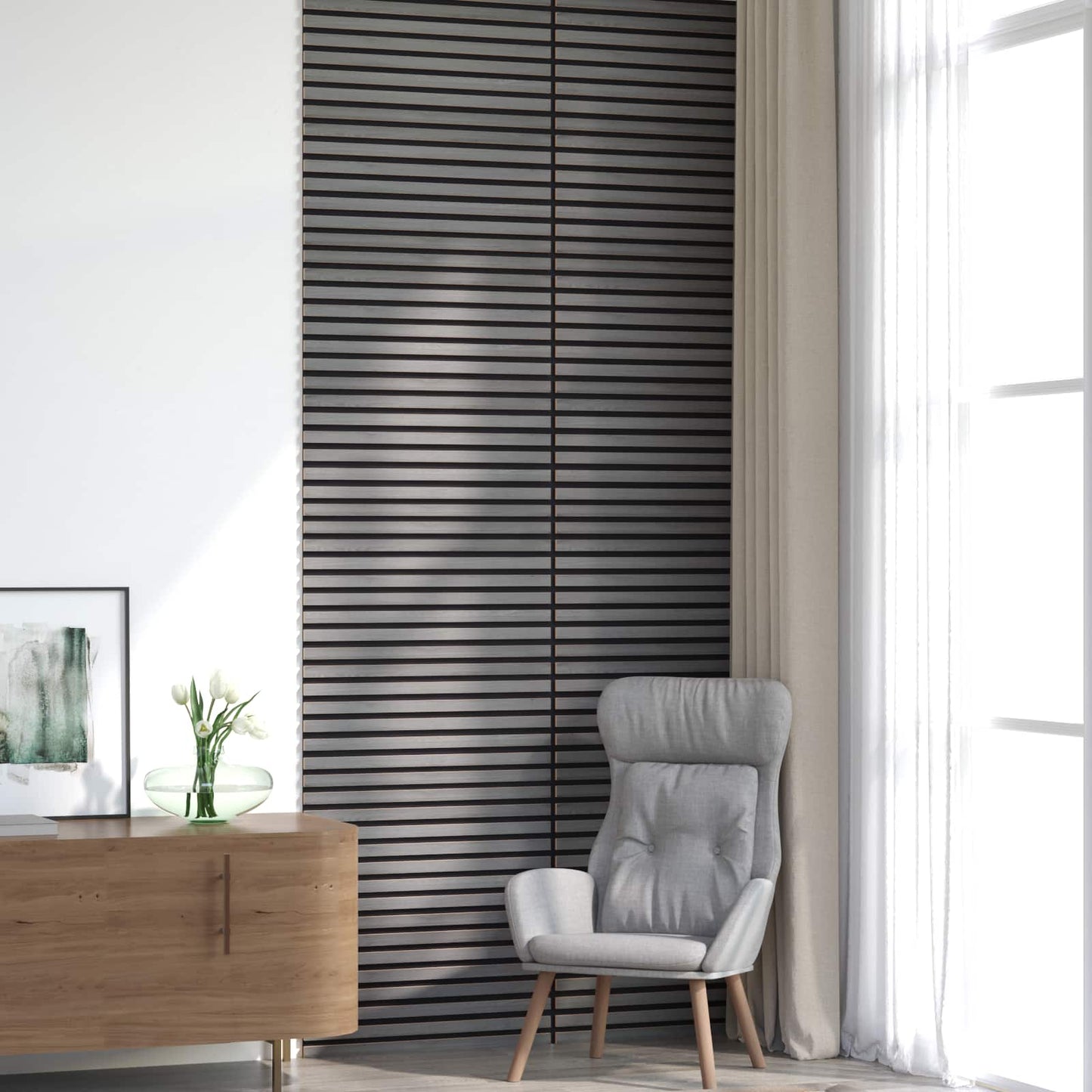 vidaXL Πάνελ τοίχου 8 pcs Γκρι 60,5 x 60 εκ.