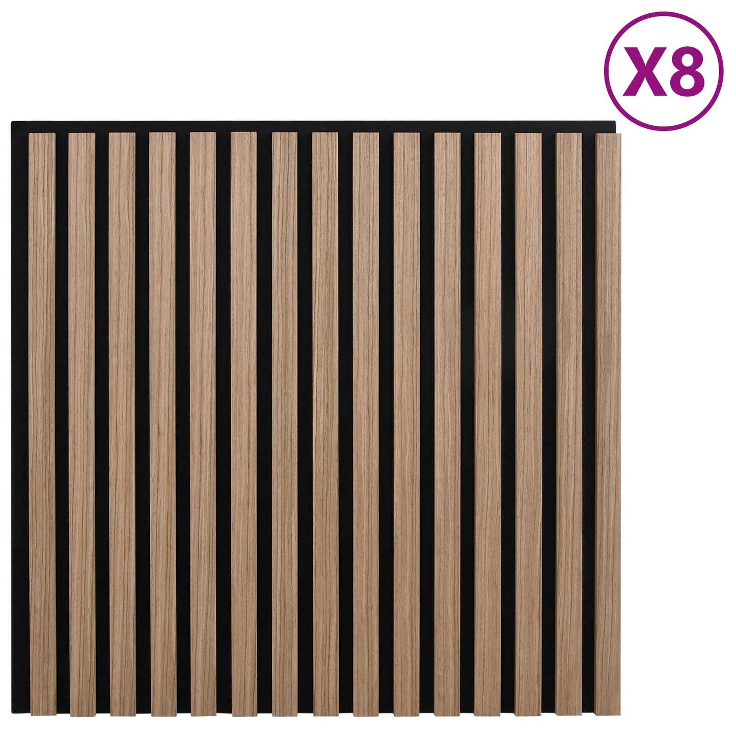 vidaXL Πάνελ τοίχου 8 pcs Καφέ 60,5 x 60 εκ.