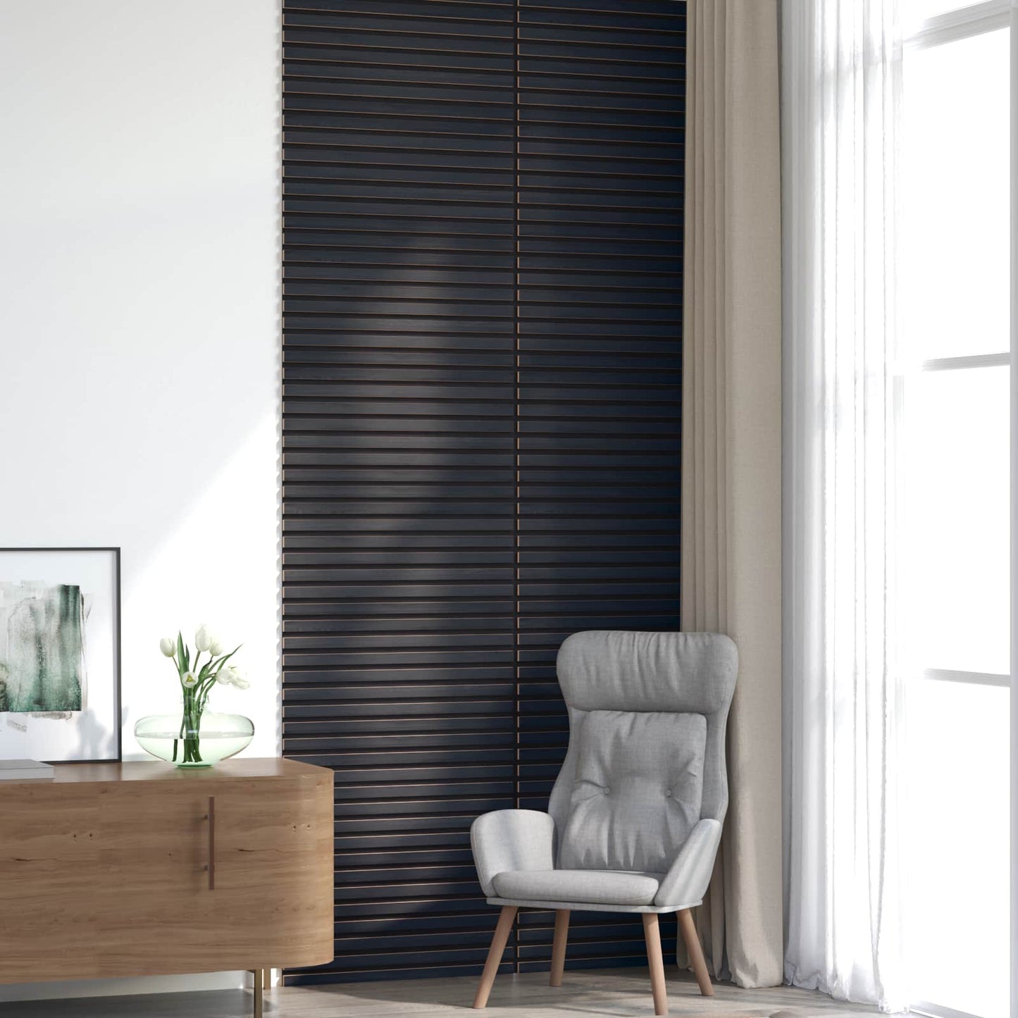 vidaXL Πάνελ τοίχου 8 pcs Ανθρακί 60,5 x 60 εκ.