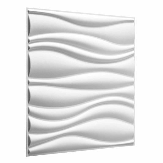 Πάνελ τοίχου 12 pcs Λευκό 50 x 50 cm Μορφοποιημένη Φυσική Ίνα Φυτού