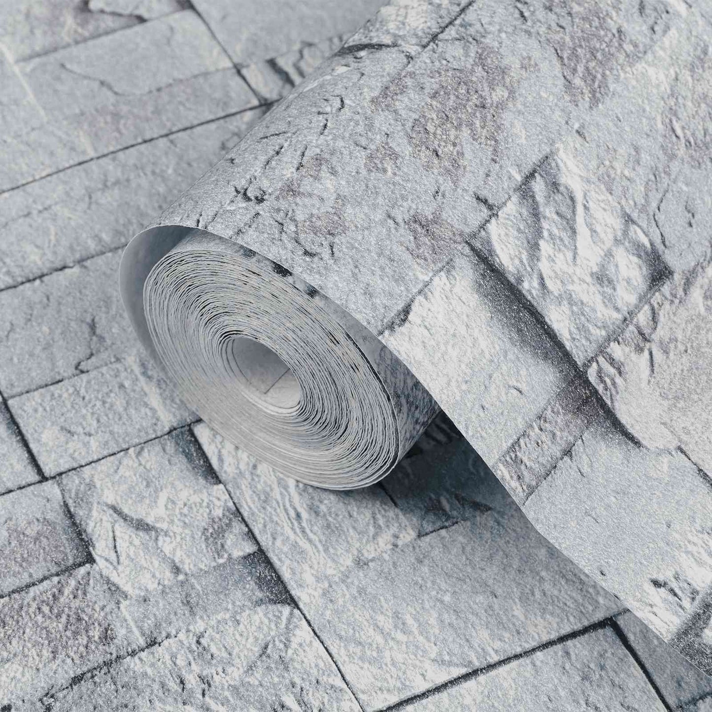 vidaXL 3D Ταπετσαρία Πέτρας Ανοιχτό γκρι 10 x 0,53 μ