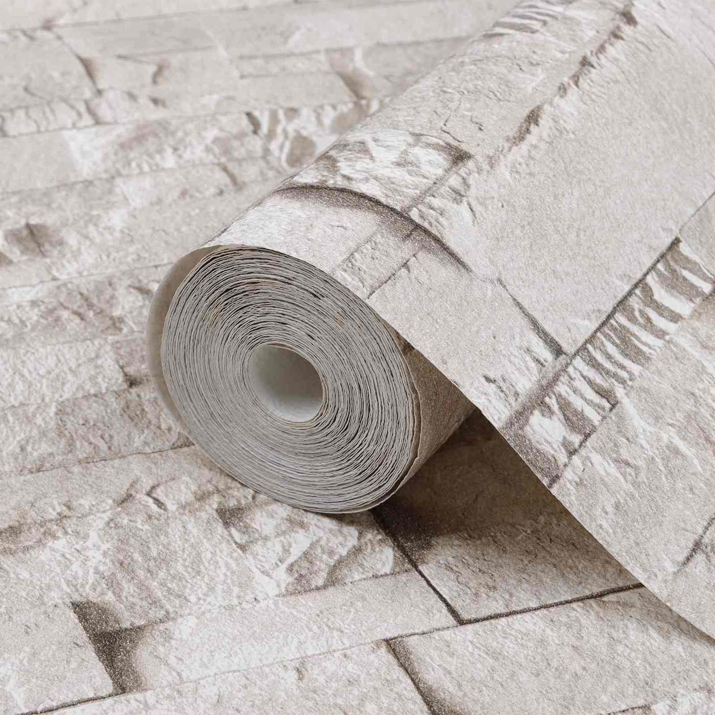vidaXL 3D Ταπετσαρία Πέτρας Κρεμ 10 x 0,53 μ Μη Υφασμένο Ύφασμα