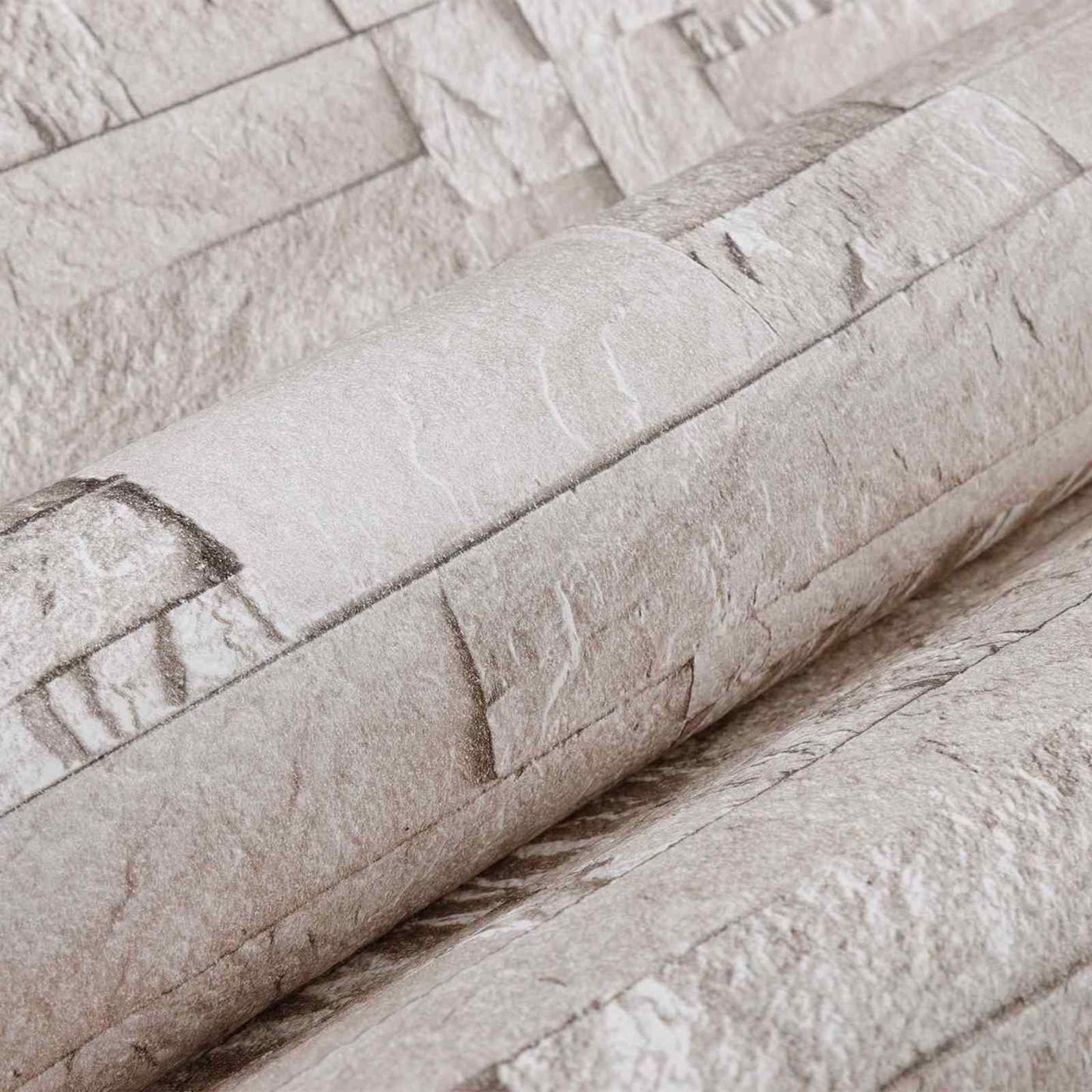 vidaXL 3D Ταπετσαρία Πέτρας Κρεμ 10 x 0,53 μ Μη Υφασμένο Ύφασμα
