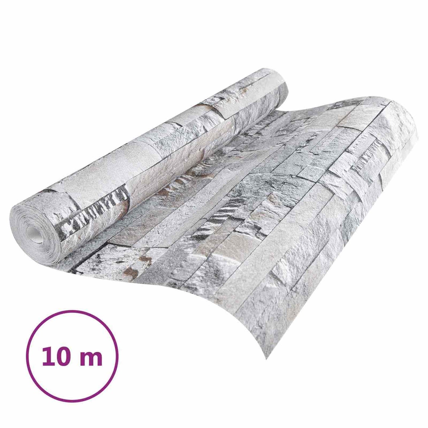 vidaXL 3D Ταπετσαρία Πέτρας Γκρι 10 x 0,53 μ Μη Υφασμένο Ύφασμα