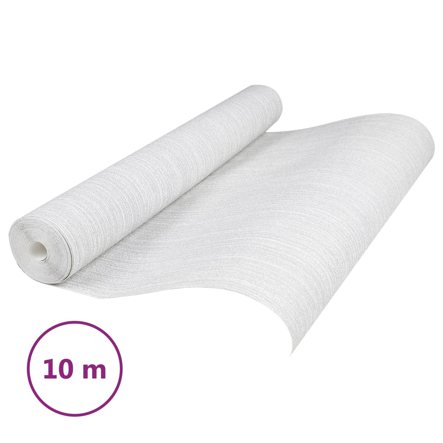 vidaXL 3D Στερεή Ταπετσαρία Ριγέ Ανοιχτό γκρι 10 x 0,53 μ