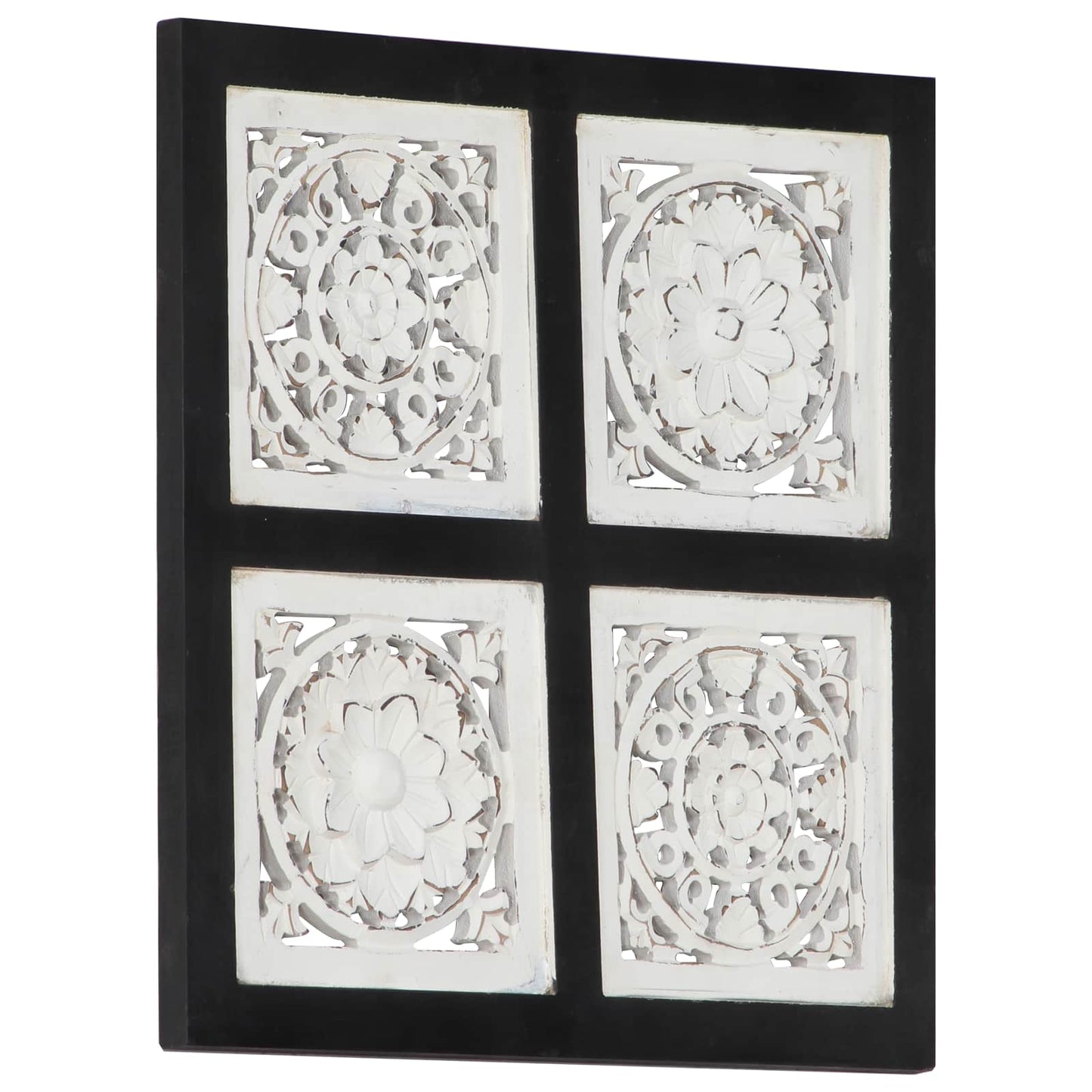 vidaXL Διακόσμηση Τέχνης Μαύρο και Λευκό 40 x 40 x 1,5 cm