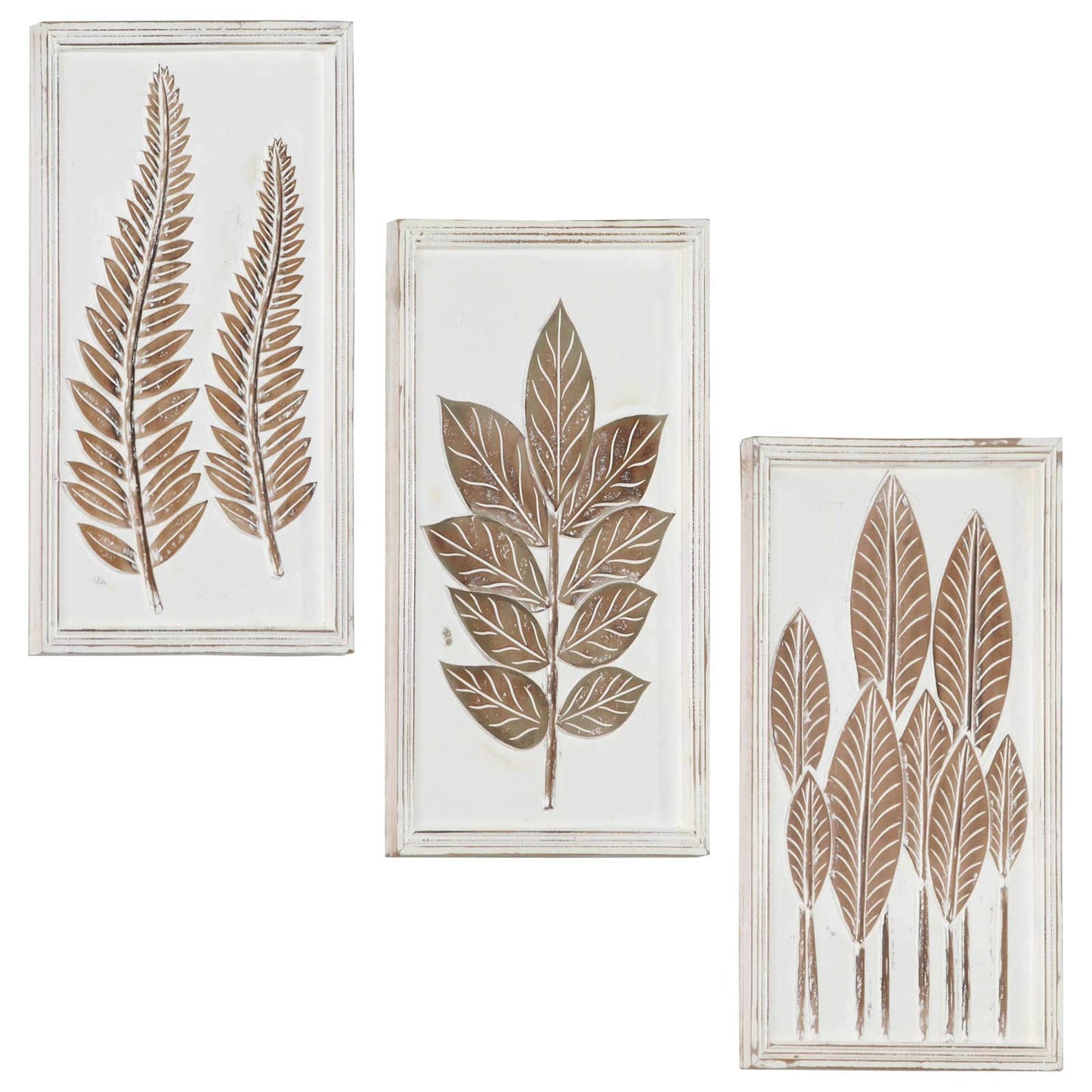 vidaXL Διακόσμηση Τέχνης 3 τμχ. 40 x 40 x 1,5 cm Καφέ και Λευκό